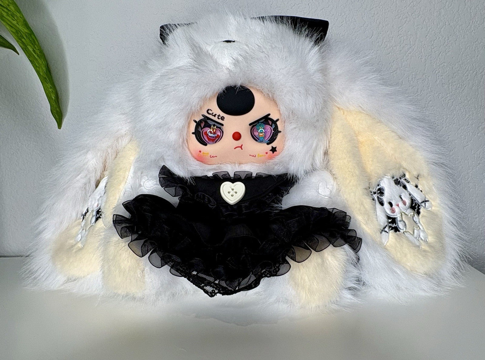 Baby Three Lily Rabbit Town V5 400% White & Black Bunny (Black Liquid 3D Eyes)