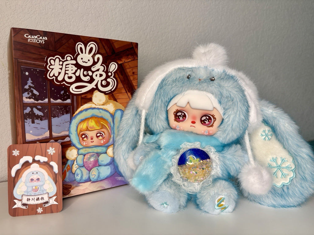 Mocici Sugar Heart Rabbit Warm Whisper Plush - Blue Bunny w Glitter Belly