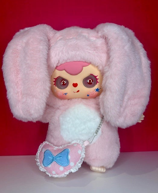Sweet Cloud Hug V1 600% Pink Bunny Collectible Plush Heart Chain Purse New