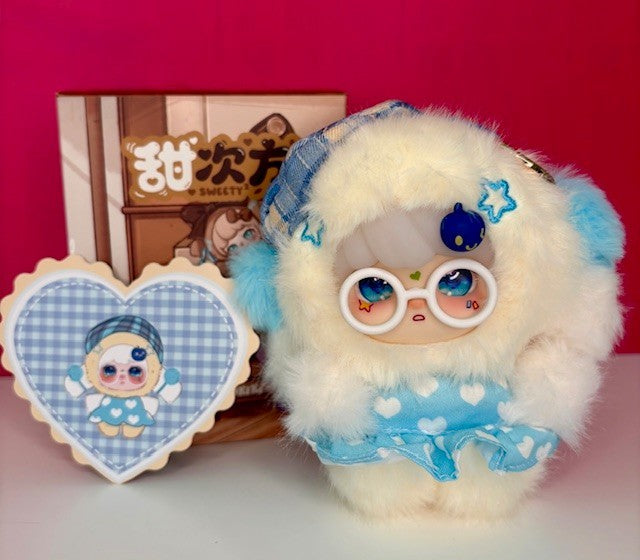 Lokiki Sweety Square Blueberry Plush Keychain Doll Blind Box Figure