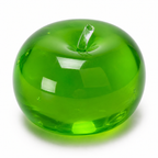 Green squishy apple sensory fidget toy with stem and glossy surface