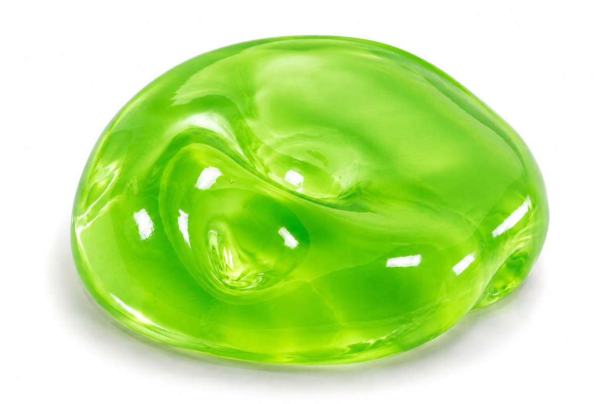 FEELZiES™ squishy putty balls, glossy green moldable disc
