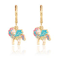 Unicorn Magic Crystal Leverback Dangle Earrings for Kids