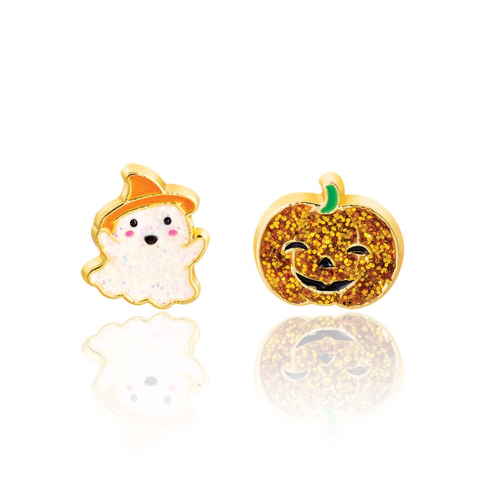 Ghost & Gourd Halloween Perfect Pair Earrings for Kids