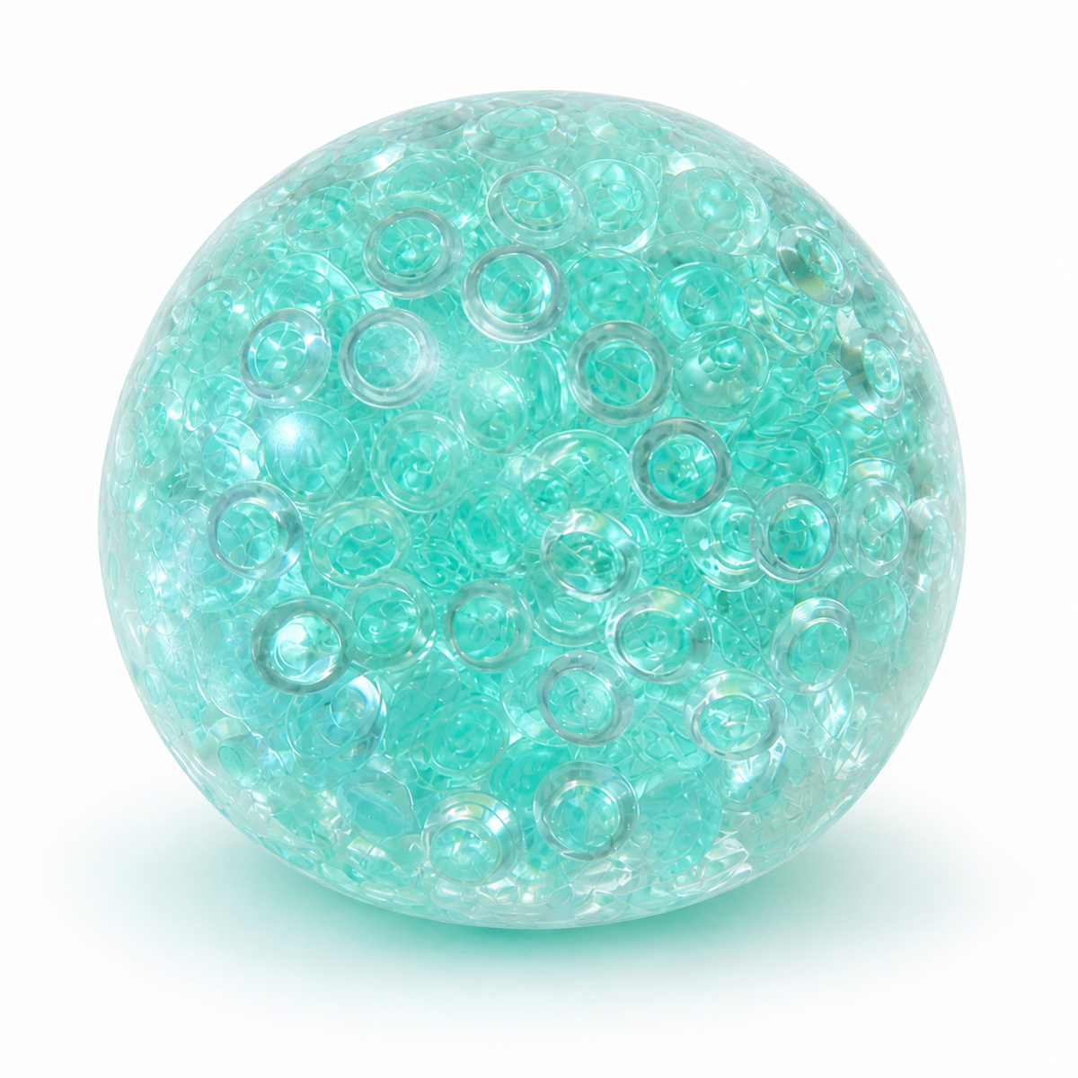 Sea glass gem crunch squishy stress ball with clear raised bubble texture