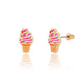 Soft Serve Swirl Cutie Stud Earrings for Kids