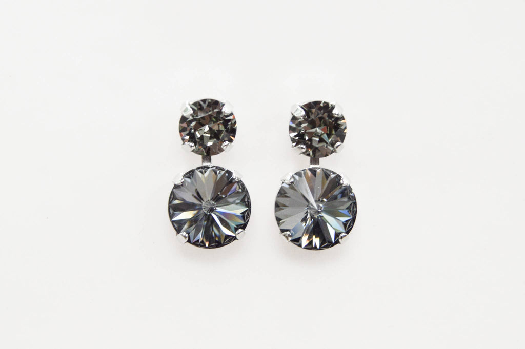 City Night Life Grey Swarovski Crystal Stacked Earrings