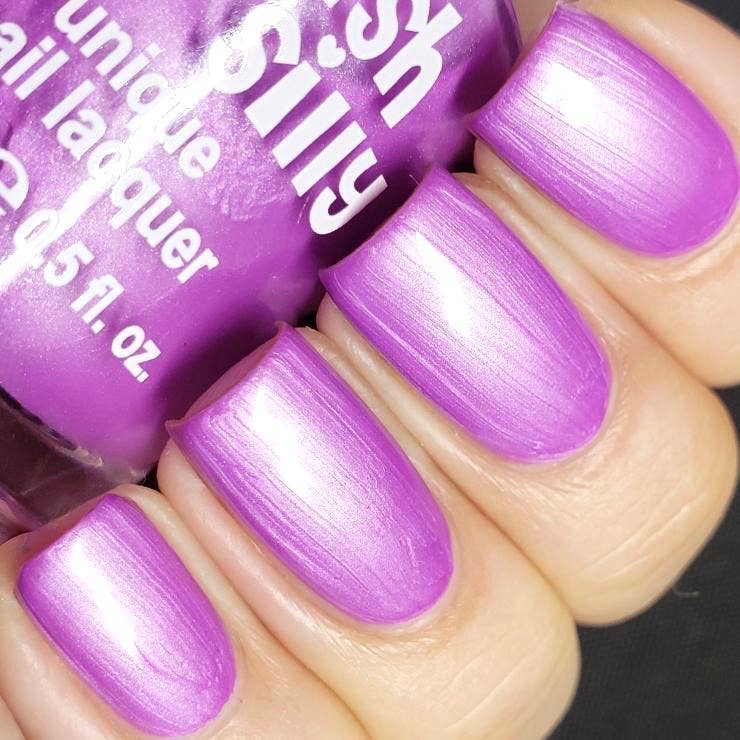 Fizzle Satin Purple Nail Polish - Bright Orchid Lacquer