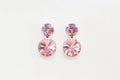 Blossom Pink Swarovski Crystal Stacked Earrings