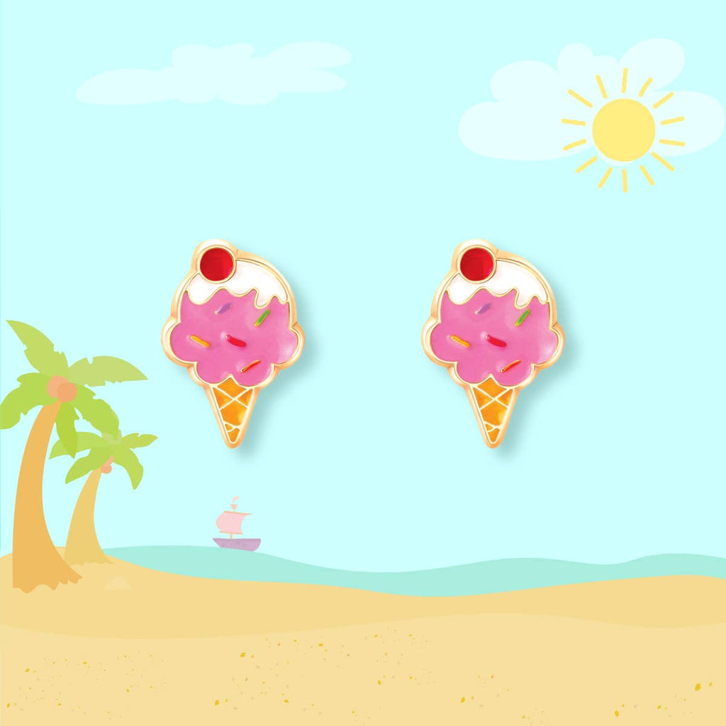 Ice Cream Dream Cutie Stud Earrings for Kids