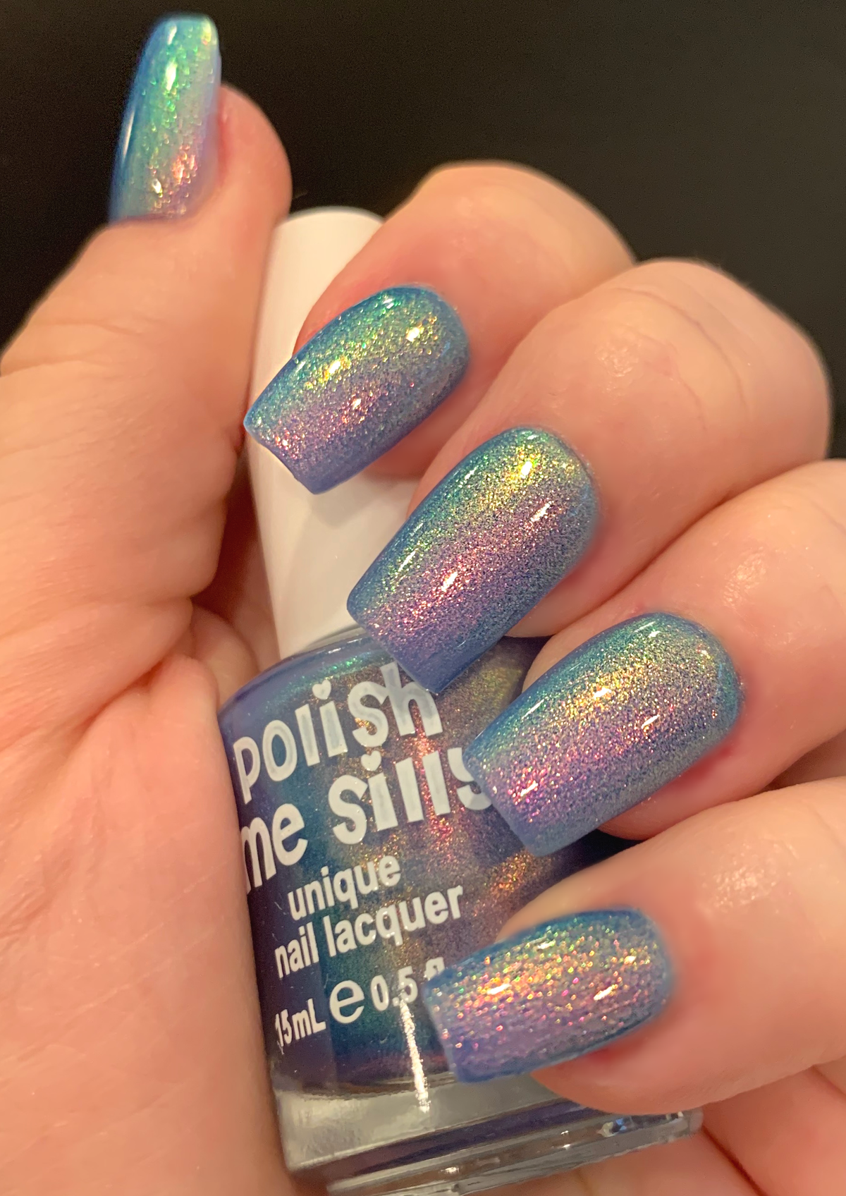 Magic Glow Multichrome Nail Polish - Blue Base Aurora Shimmer UV Glow