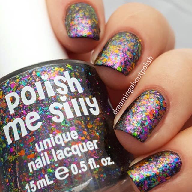 Aftershock Color-Shifting Flakie Nail Polish - Rainbow Multichrome Topper
