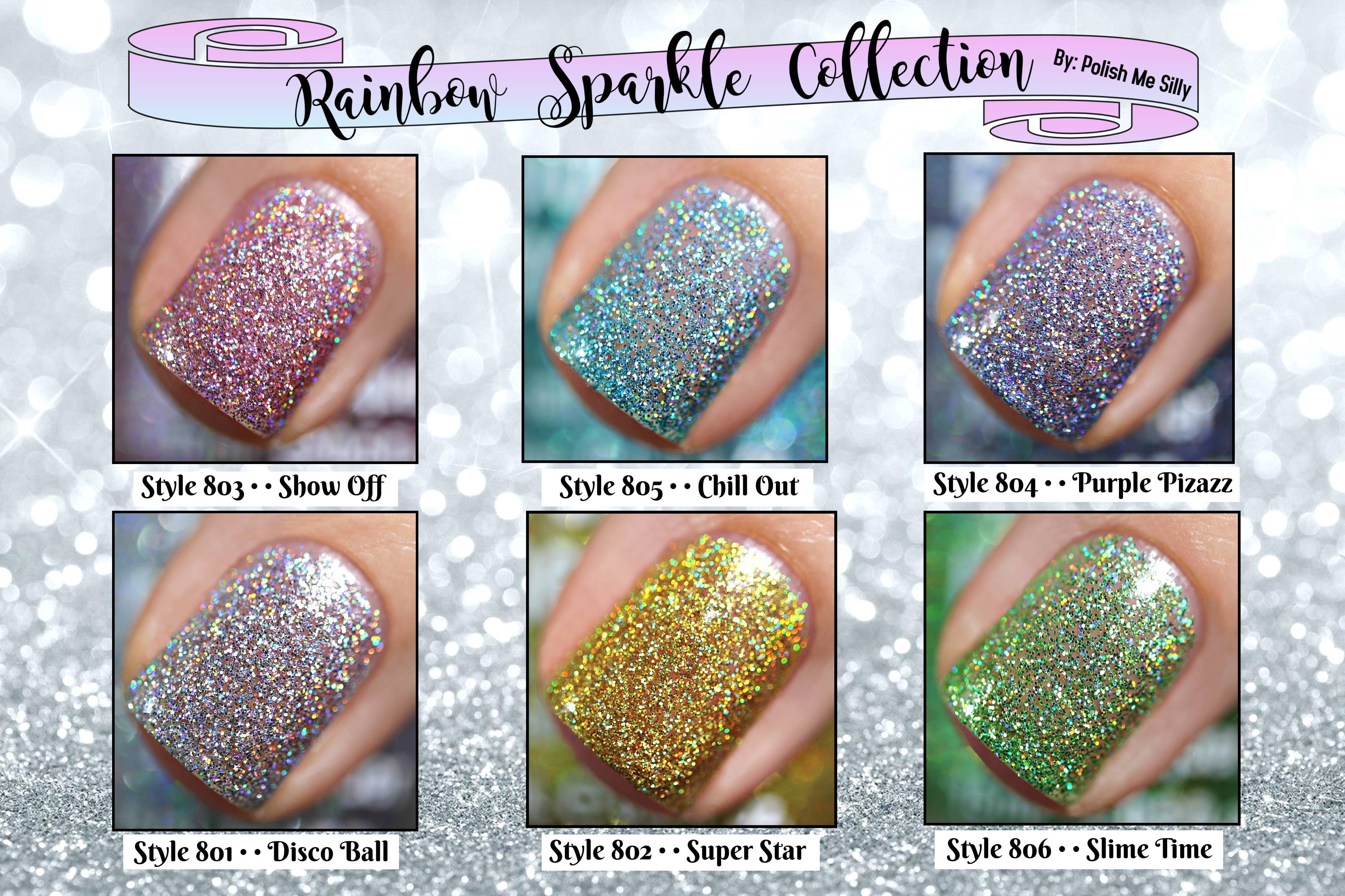 Show Off Rainbow Sparkle Nail Polish - Pink Holographic Glitter Topper