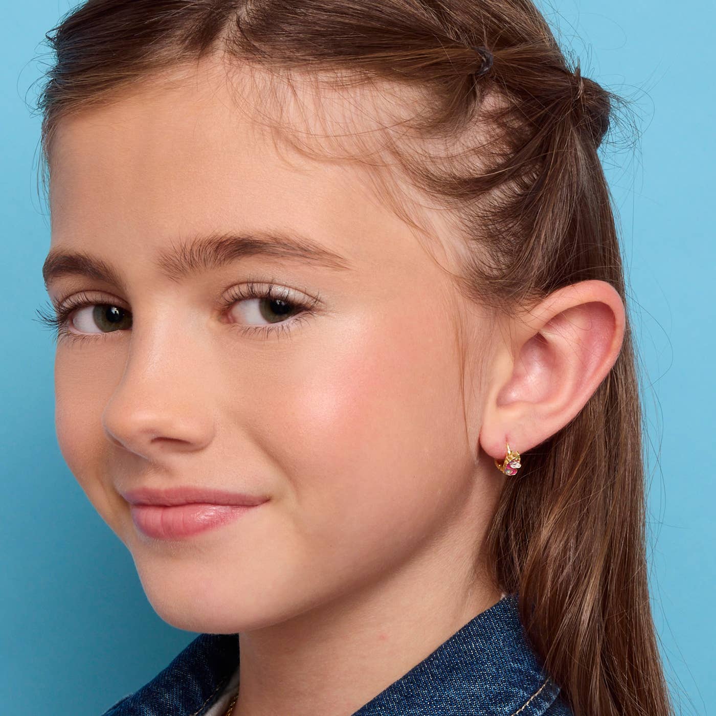 Unicorn 18K Gold Plated Huggie Earrings for Kids