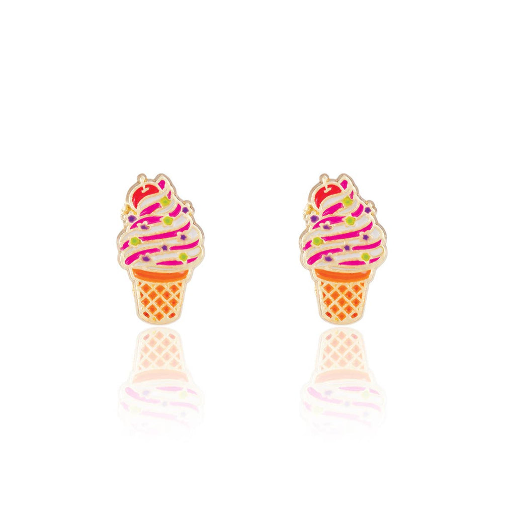 Soft Serve Swirl Cutie Stud Earrings for Kids