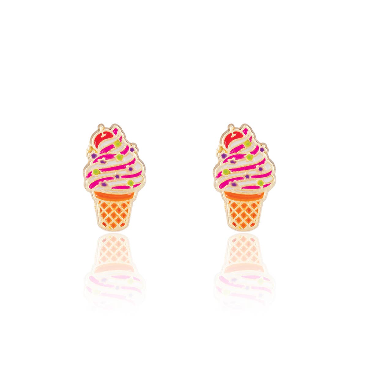 Soft Serve Swirl Cutie Stud Earrings for Kids
