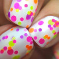Pucker Up Neon Polka Dot Nail Polish - UV Blacklight Glitter