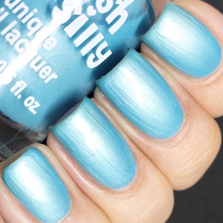 Dreamy Satin Sky Blue Nail Polish - Solid Creme Lacquer