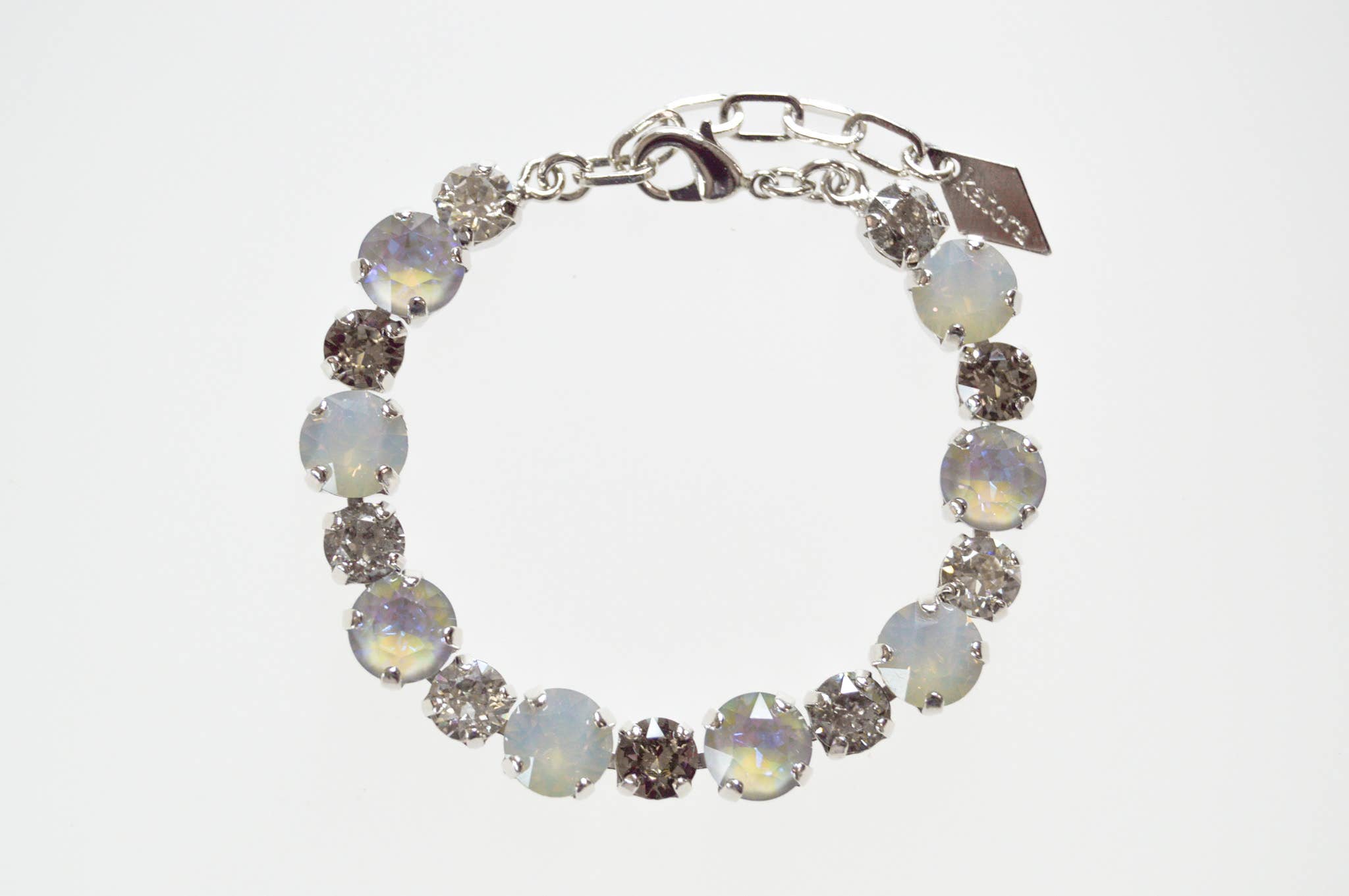 Moonstone Silver Swarovski Crystal Bracelet
