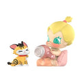 POP MART Baby Molly and Baby Tabby collectible figures, baby pink outfit and yellow hair