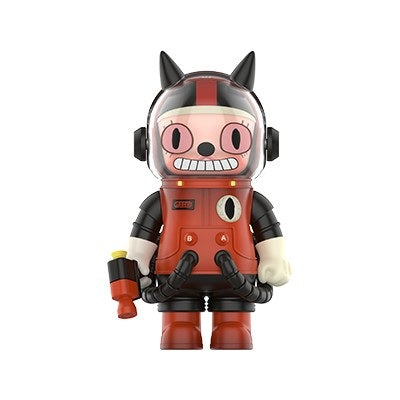 Space astronaut collectible figure with cat-ear helmet, black suit, and red accents