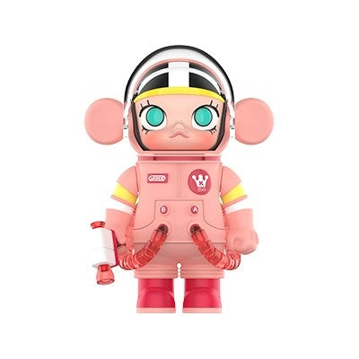 Space astronaut collectible figure in pink suit with helmet and side ear details