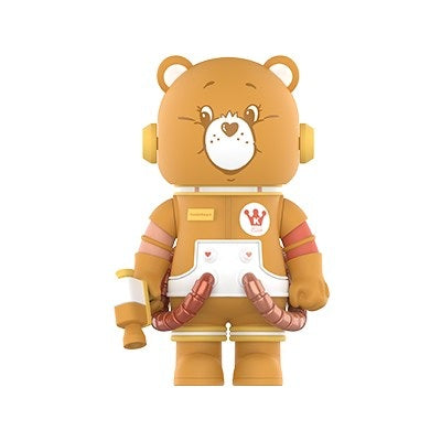 Space-themed bear collectible figure with helmet headphones and orange suit