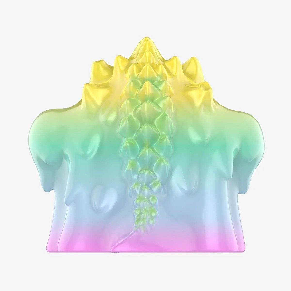 POPMART YUKI 400% collectible figure body with rainbow gradient hood, front view