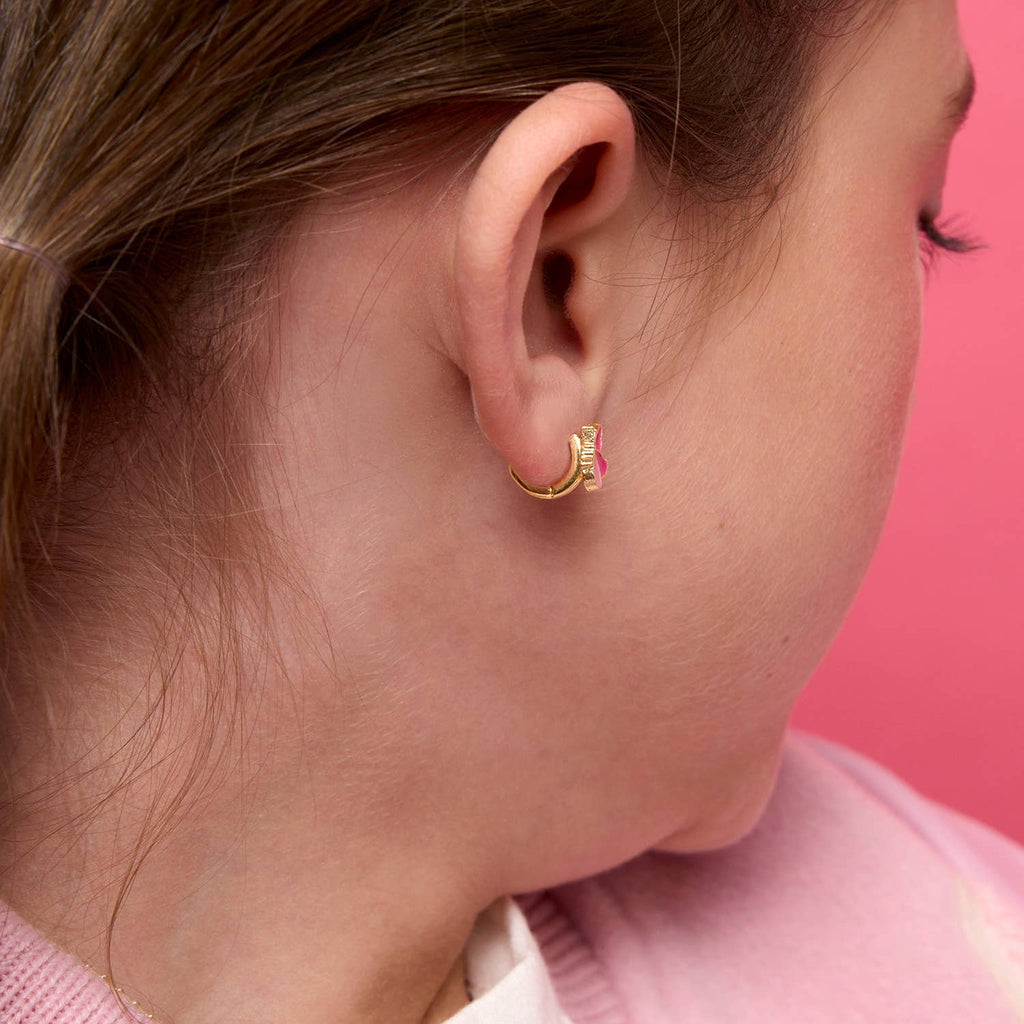 Butterfly 18K Gold Plated Huggie Earrings for Kids