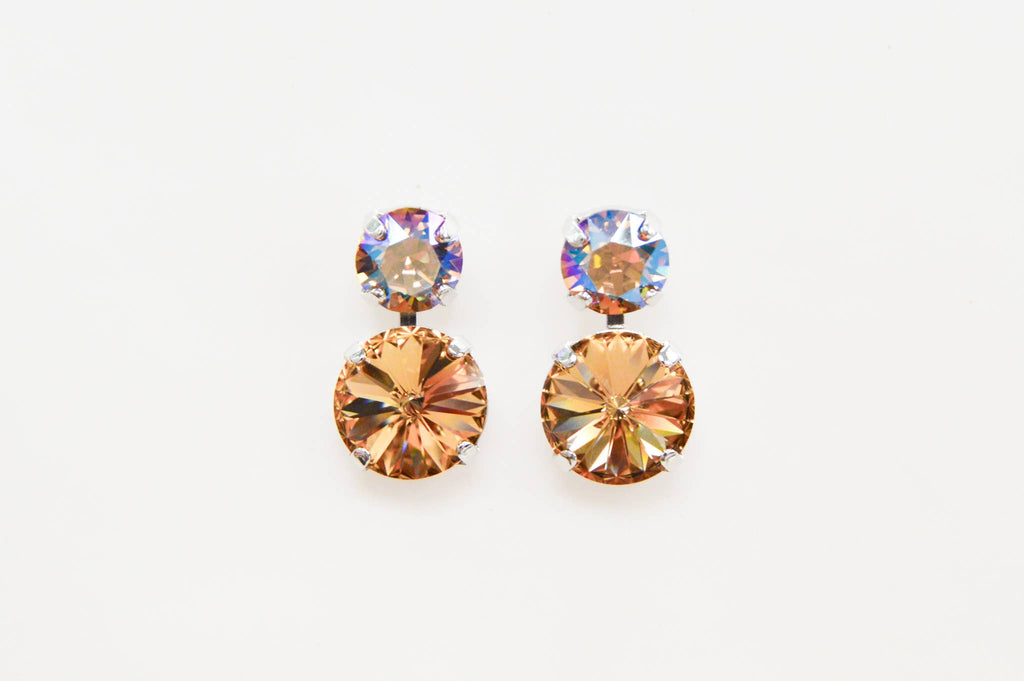 Honey Harvest Stacked Swarovski Crystal Earrings
