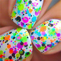 Trouble Maker Neon Polka Dot Nail Polish - UV Blacklight Glitter