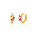 Unicorn 18K Gold Plated Huggie Earrings for Kids