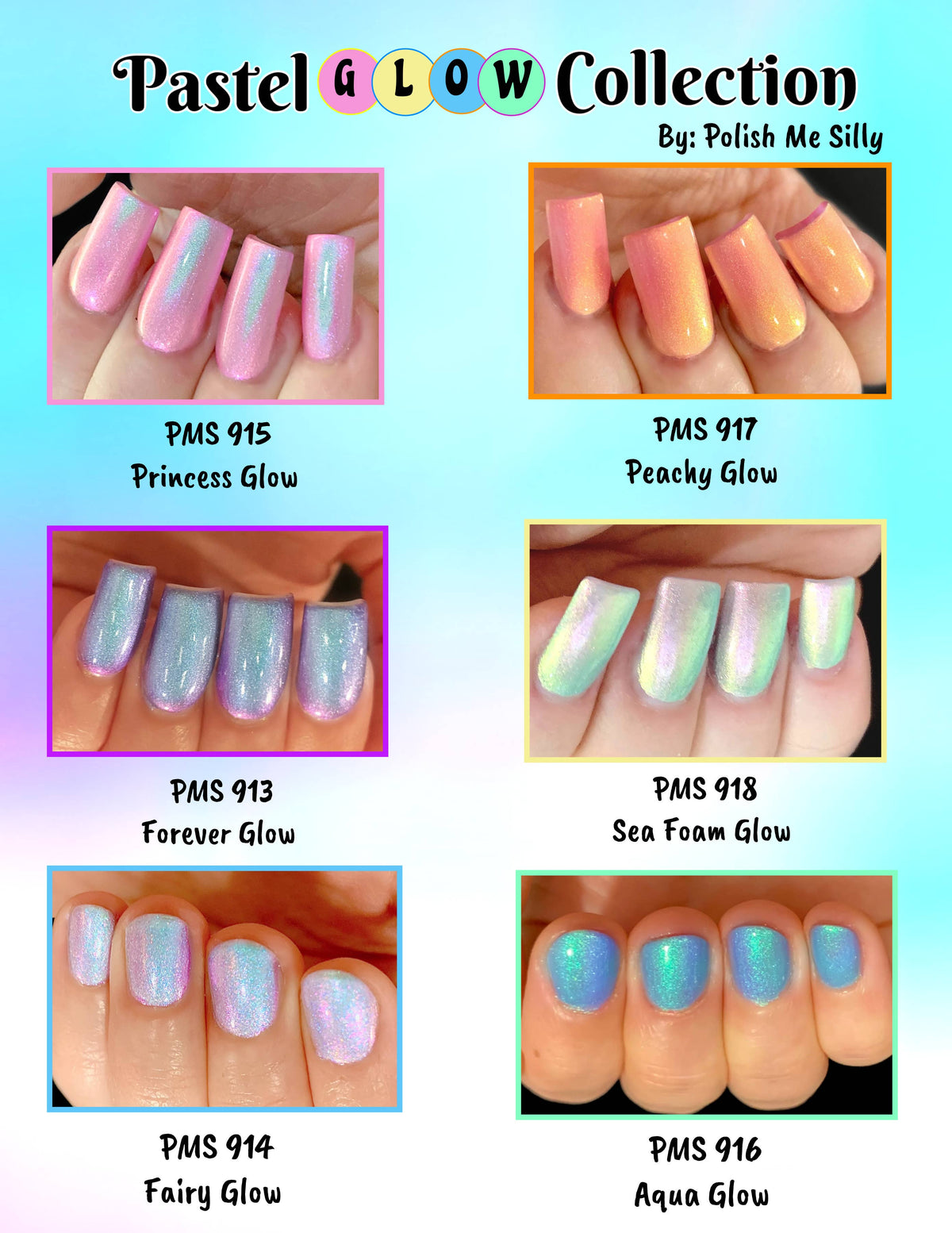 Princess Glow Baby Pink Glow Nail Polish - Green Blue Duochrome Shimmer