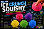 FEELZiES Icy Crunch Squishy sensory fidget toy, blue glitter squishy ball, 2.5in