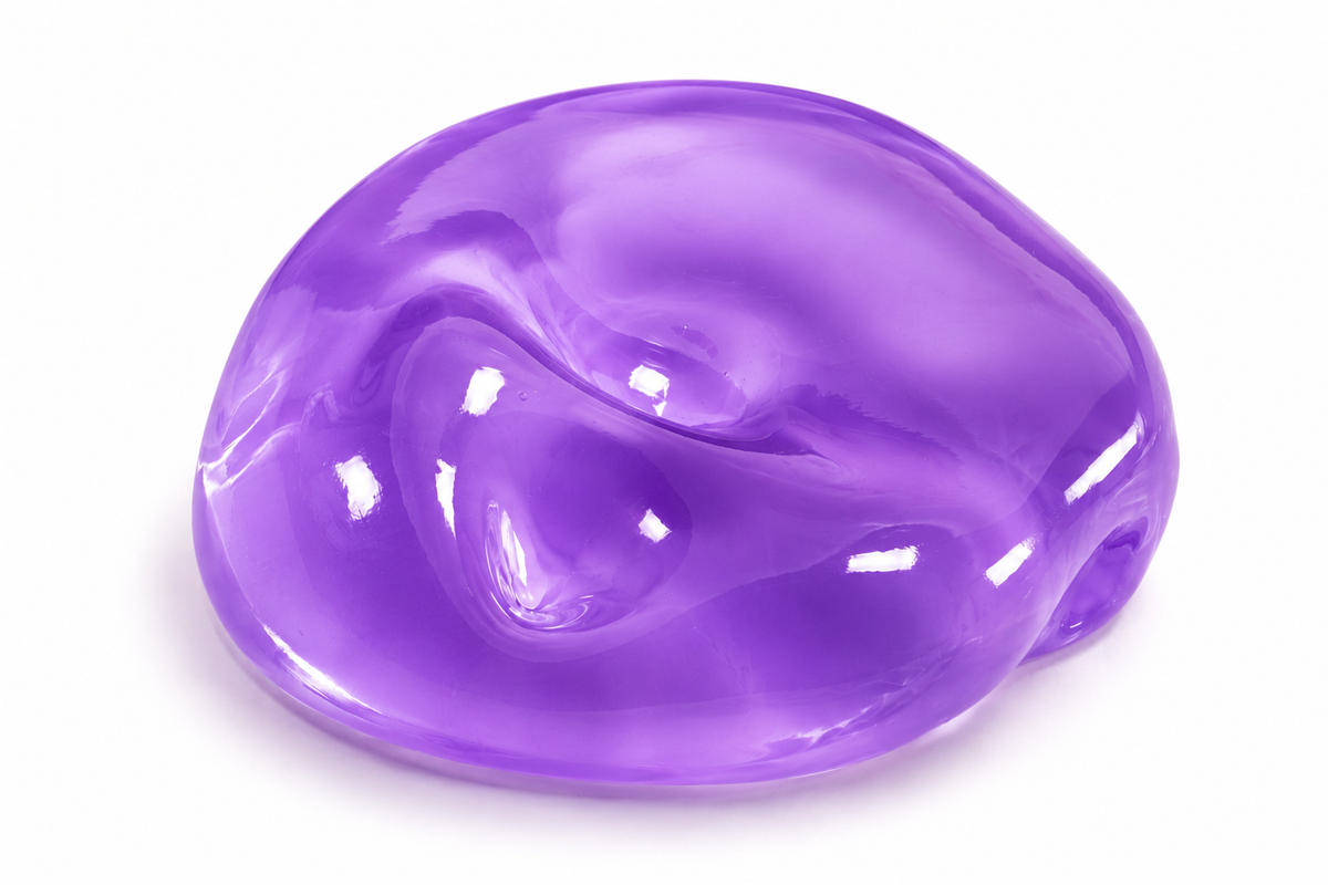 FEELZiES™ squishy putty balls, glossy purple moldable disc