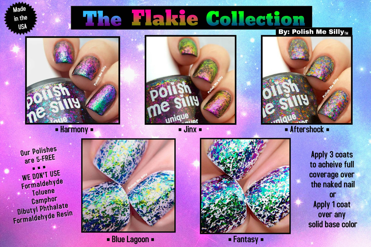 Aftershock Color-Shifting Flakie Nail Polish - Rainbow Multichrome Topper