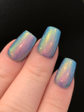 Magic Glow Multichrome Nail Polish - Blue Base Aurora Shimmer UV Glow