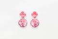 Sailors Delight Pink Swarovski Crystal Stacked Earrings