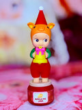 Pig Santa’s Little Helper figurine with pink apron, standing on Apple Pie Jam base