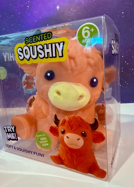 Jumbo slow-rising scented squishy animal toy, peach-orange body with pale yellow nose