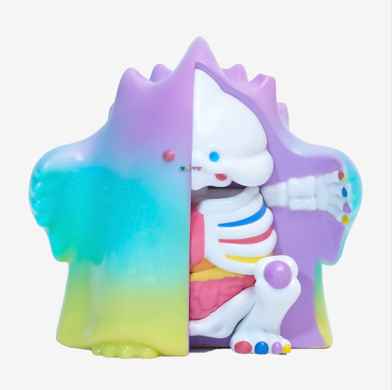 YUKI Evolution Series figure, white and lavender with blue face and striped scarf