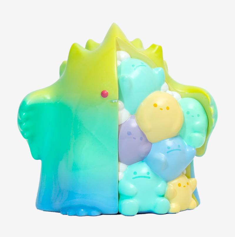 YUKI Evolution Series figure, aqua blue gradient split with yellow face character