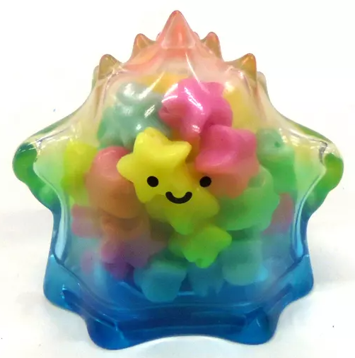 POP MART Yuki transparent colorful figure with smiling face and star flower